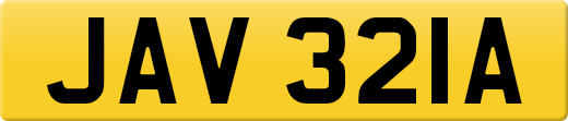 JAV 321A private number plate